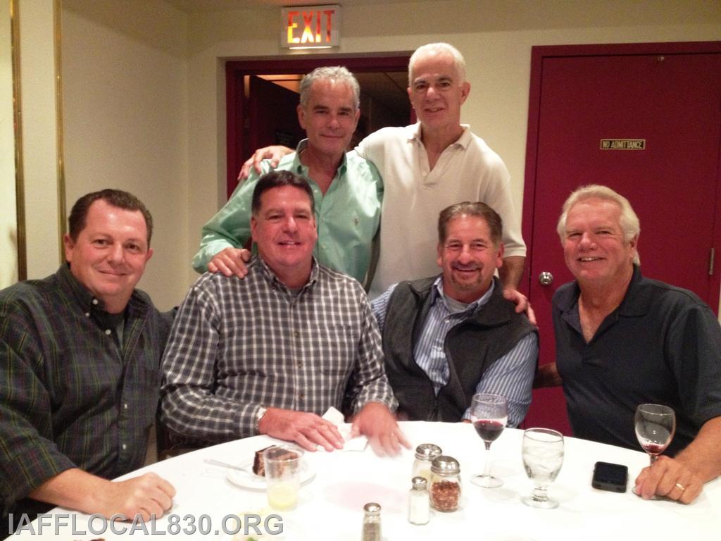 10/18/2012 Retirement Dinner
Marty O'Marra & Chuck Corbo, Bill Stenger, Tom Raila
Back: Read Auerbach & Marty Bologna