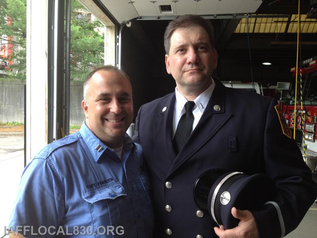 6/27/2013 Charlie Papadopoulos getting sworn in as Lieutenant with Captain Mark Franzen