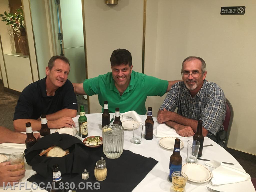 9/22/2016 Retiree Dinner
Adam Tyrell, Steve Papadopoulos, & Stan Huminski