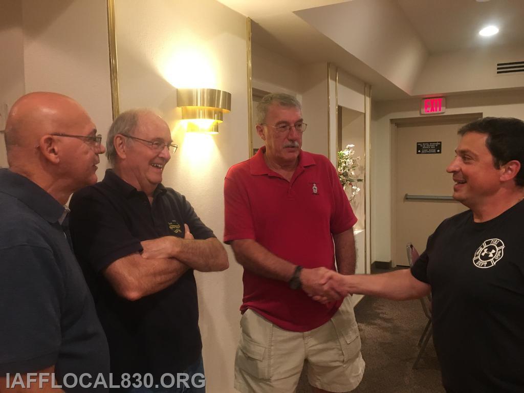 9/22/2016 Retiree Dinner
Gino Gatto, George Grover, Ward Hope, & Kosmos Kalmanidis