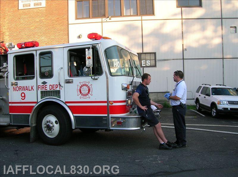 Dave McCabe & Kevin Lunnie 8-1-2008 Structure Fire 327 Main Ave. Oasis Coffee Roasting Co.